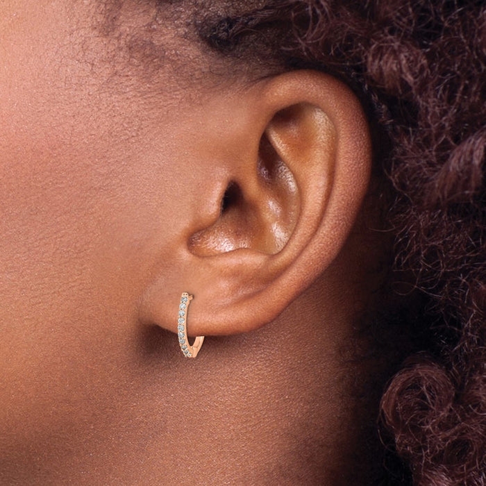 14k Diamond Hinged Hoop Earrings