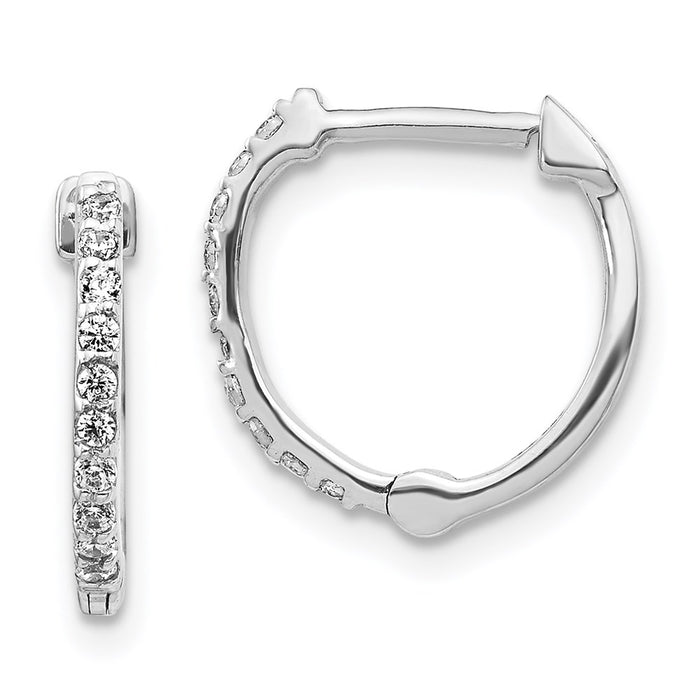 14k Diamond Hinged Hoop Earrings
