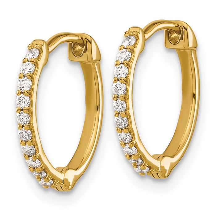 14k Diamond Hinged Hoop Earrings