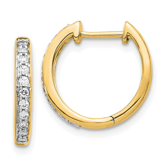 14k Diamond Complete Hinged Hoop Earrings