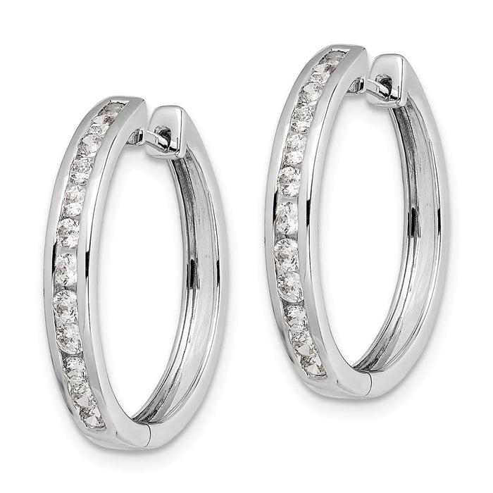 14k Diamond Hinged Hoop Earrings