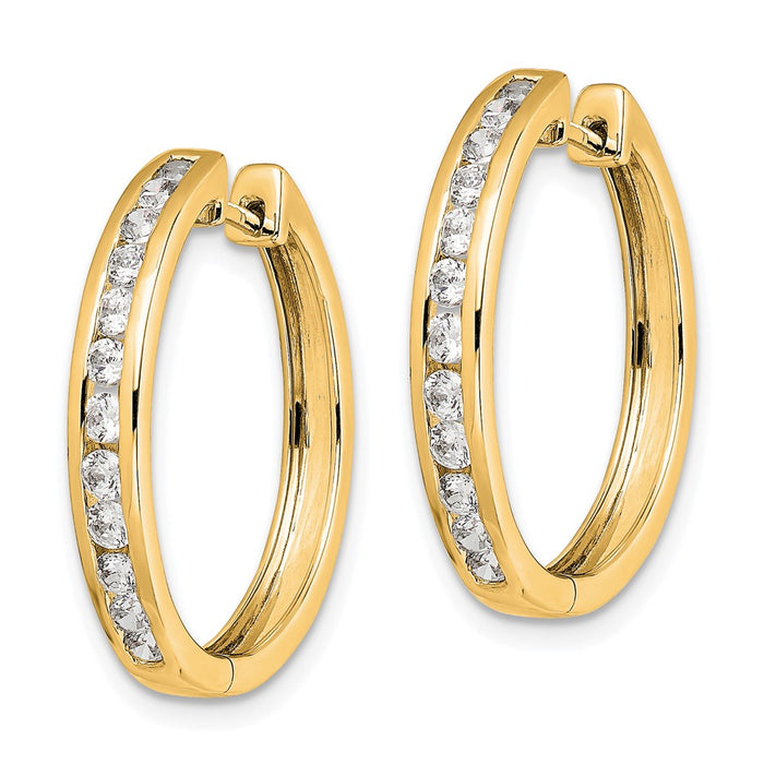 14k Diamond Hinged Hoop Earrings
