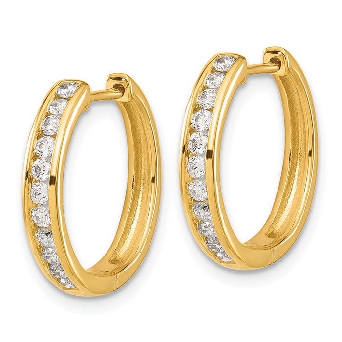 14k Diamond Hinged Hoop Earrings