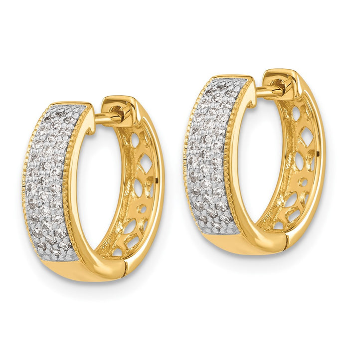 14k Diamond Hinged Hoop Earrings