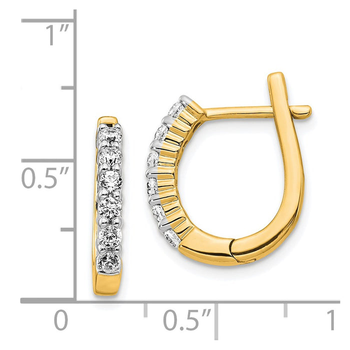 14k Diamond Hinged Hoop Earrings