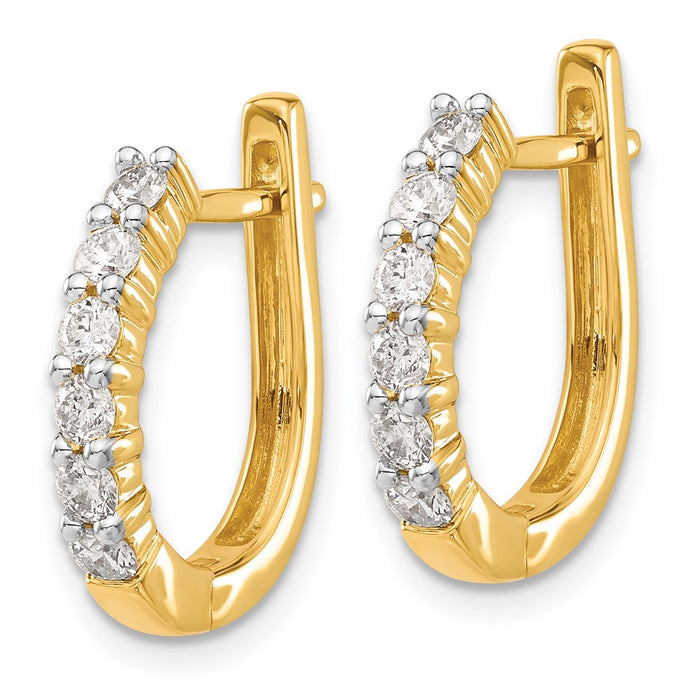 14k Diamond Hinged Hoop Earrings