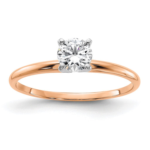 14kr 1/2ct. 5.0mm G H I True Light Round Moissanite Solitaire Ring