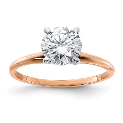 14kr 3/4ct. 7.5mm G H I True Light Round Moissanite Solitaire Ring