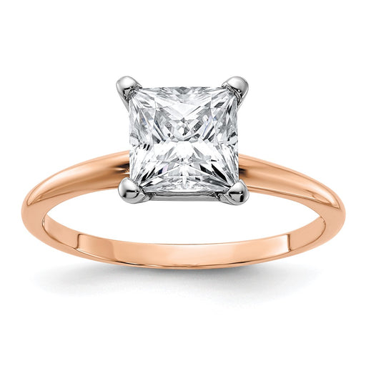 14kr 3/4ct. 6.5mm G H I True Light Princess Moissanite Solitaire Ring