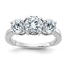 14kw Polished Three Stone Ring Mtg, 6.5mm,2-5.0mm