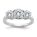 14kw 2 1/5ct. Three Stone G H I True Light Round Moissanite Ring