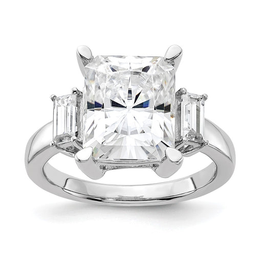 14kw 5 3/4ct. Three Stone G H I True Light Moissanite Engagement Ring