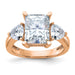 14kr 4 7/8ct.Three Stone D E F Pure Light Moissanite Engagement Ring