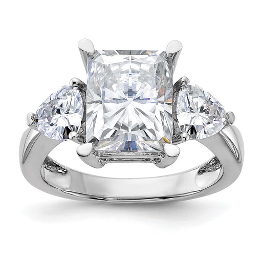 14kw 4 7/8ct. Three Stone G H I True Light Moissanite Engagement Ring