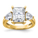 14k 4 7/8ct. Three Stone G H I True Light Moissanite Engagement Ring