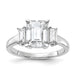 14kw 3ct. Three Stone G H I True Light Moissanite Engagement Ring