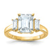 14k 3ct. Three Stone D E F Pure Light Moissanite Engagement Ring