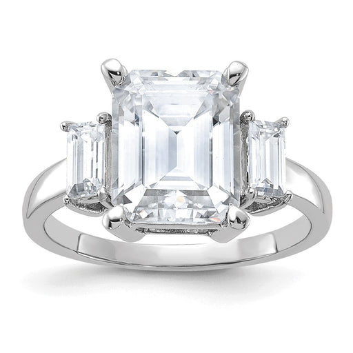 14kw 5 1/3ct. Three Stone G H I True Light Moissanite Engagement Ring