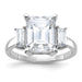 14kw 5 1/3ct. Three Stone G H I True Light Moissanite Engagement Ring