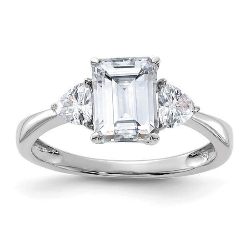 14kw 2 1/6ct. Three Stone G H I True Light Moissanite Engagement Ring