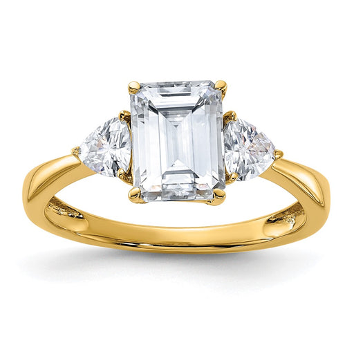 14k 2 1/6ct. Three Stone G H I True Light Moissanite Engagement Ring