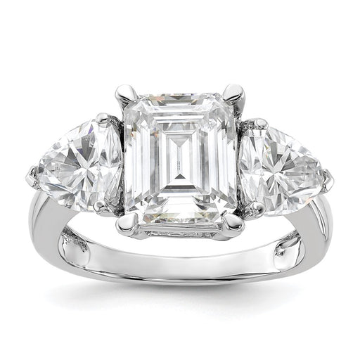14kw 4 1/2ct. Three Stone G H I True Light Moissanite Engagement Ring