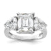 14kw 4 1/2ct. Three Stone G H I True Light Moissanite Engagement Ring