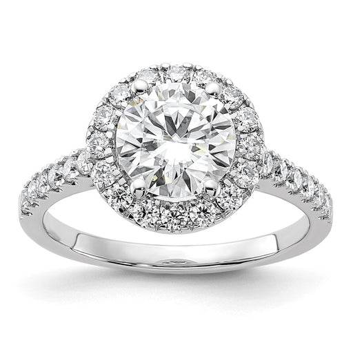 14kw 2 1/3ct. G H I True Light Round Halo Moissanite Engagement Ring