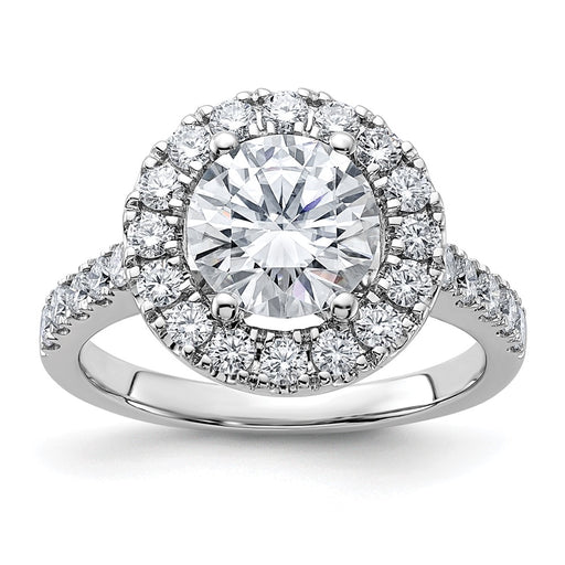14kw 2 5/8ct. G H I True Light Round Halo Moissanite Engagement Ring