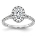 14kw 1 1/3ct. G H I True Light Oval Halo Moissanite Engagement Ring