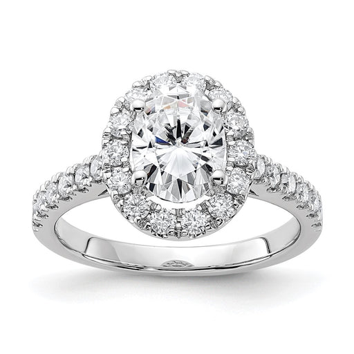 14kw 2ct. G H I True Light Oval Halo Moissanite Engagement Ring
