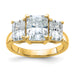 14k 5 1/3ct. Three Stone D E F Pure Light Octagon Moissanite Ring