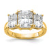 14k 5 1/3ct. Three Stone G H I True Light Octagon Moissanite Ring