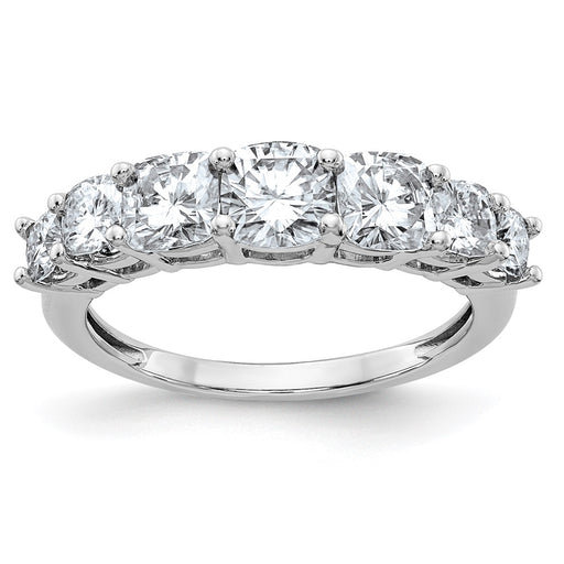 14kw 1 7/8ct. 7 Stone D E F Pure Light Moissanite Band