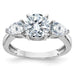 14kw 1 3/8ct. Three Stone D E F Pure Light Moissanite Engagement Ring