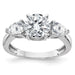 14kw 1 3/8ct. Three Stone G H I True Light Moissanite Engagement Ring