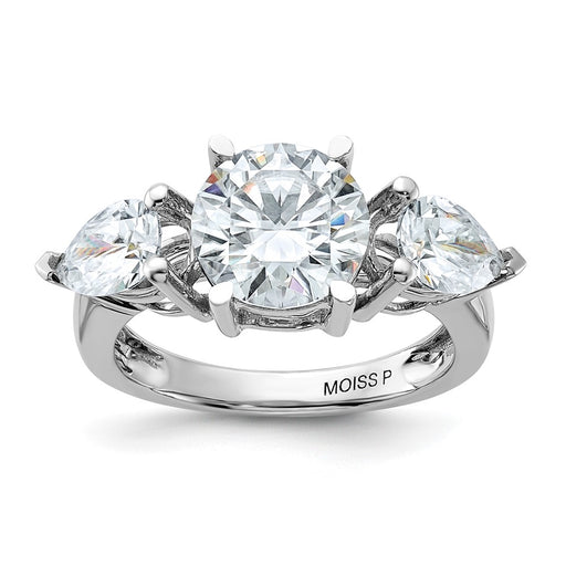 14kw 4 1/4ct. Three StoneD E F Pure Light Moissanite Engagement Ring