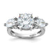 14kw 4 1/4ct. Three StoneD E F Pure Light Moissanite Engagement Ring