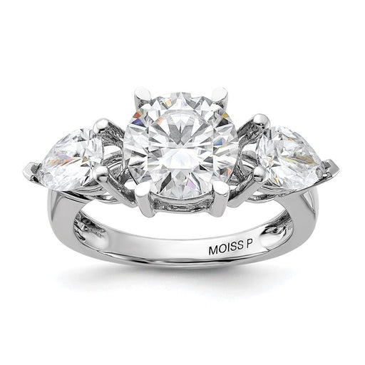 14kw 4 1/4ct. Three Stone G H I True Light Moissanite Engagement Ring