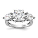14kw 4 1/4ct. Three Stone G H I True Light Moissanite Engagement Ring