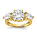14k 4 1/4ct. Three Stone G H I True Light Moissanite Engagement Ring