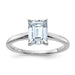 14kw 1 3/4ct. D E F Pure Light Emerald Moissanite Solitaire Ring