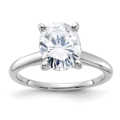 14kw 3ct. G H I True Light Oval Moissanite Solitaire Ring