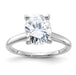 14kw 3ct. G H I True Light Oval Moissanite Solitaire Ring