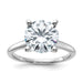 14kw 3 5/8ct. D E F Pure Light Round Moissanite Solitaire Ring