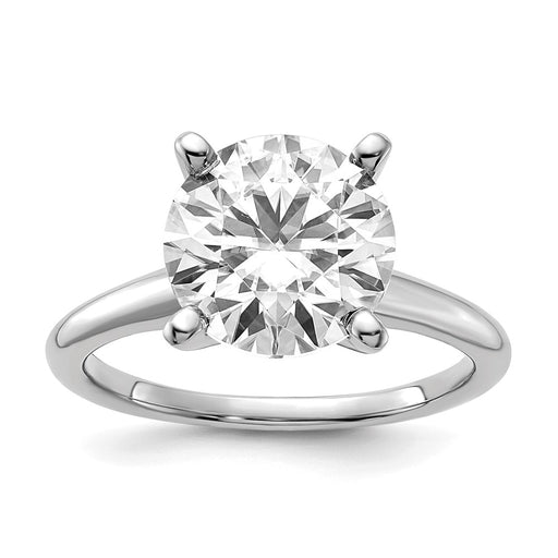 14kw 3 5/8ct. G H I True Light Round Moissanite Solitaire Ring