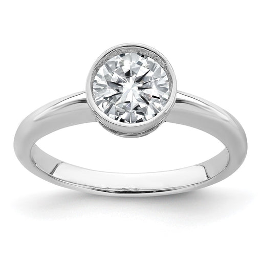 14kw 1ct. G H I True Light Round Bezel Moissanite Solitaire Ring