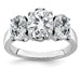 14kw 4 3/4ct. Three Stone G H I True Light Oval Moissanite Ring