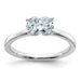 14kw 1 1/2ct. D E F Pure Light East West Oval Moissanite Solitaire Ring