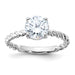 14kw 1 3/4ct. D E F Pure Light Round Twisted Moissanite Solitaire Ring